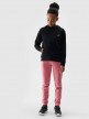 Dziewczęca bluza dresowa nierozpinana z kapturem 4F 4FJWMM00TSWSF1316 - czarna