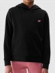 Dziewczęca bluza dresowa nierozpinana z kapturem 4F 4FJWMM00TSWSF1316 - czarna