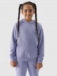 Dziewczęca bluza dresowa nierozpinana z kapturem 4F 4FJWMM00TSWSF1316 - niebieska