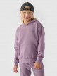 Dziewczęca bluza dresowa nierozpinana z kapturem 4F 4FJWMM00TSWSF1316 - fioletowa