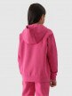 Dziewczęca bluza dresowa nierozpinana z kapturem 4F 4FJWMM00TSWSF1316 - różowa