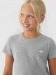 4F JUNIOR Dziewczęcy tshirt basic 4F 4FJWMM00TTSHF1658  szary Chłodny jasny szary melanż