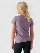 Dziewczęcy t-shirt basic 4F 4FJWMM00TTSHF1658 - fioletowy