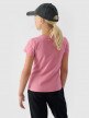 Dziewczęcy t-shirt basic 4F 4FJWMM00TTSHF1658 - różowy