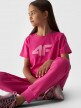 4F JUNIOR Dziewczęcy tshirt z nadrukiem 4F 4FJWMM00TTSHF1803  różowy Różowy