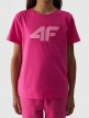 Dziewczęcy t-shirt z nadrukiem 4F 4FJWMM00TTSHF1803 - różowy