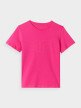 Dziewczęcy t-shirt z nadrukiem 4F 4FJWMM00TTSHF1803 - różowy
