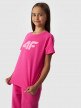 Dziewczęcy t-shirt z nadrukiem 4F 4FJWMM00TTSHF1803 - różowy