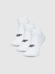4F JUNIOR Chłopięce skarpetki za kostkę (3pack) 4F 4FJWMM00USOCM499  białe Biały