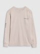 Chłopięcy longsleeve z nadrukiem 4F 4FJWSS25TLONM380 - beżowy