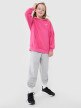 Bluza dresowa nierozpinana z kapturem dziewczęca - różowa