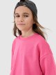 Dziewczęca bluza dresowa bez kaptura nierozpinana 4F 4FJWSS25TSWSF1479 - różowa