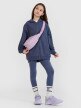 Dziewczęca bluza dresowa rozpinana z kapturem 4F 4FJWSS25TSWSF1482 - granatowa