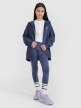 Dziewczęca bluza dresowa rozpinana z kapturem 4F 4FJWSS25TSWSF1482 - granatowa