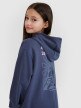 Dziewczęca bluza dresowa rozpinana z kapturem 4F 4FJWSS25TSWSF1482 - granatowa