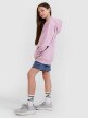 Dziewczęca bluza dresowa rozpinana z kapturem 4F 4FJWSS25TSWSF1482 - różowa