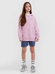Dziewczęca bluza dresowa rozpinana z kapturem 4F 4FJWSS25TSWSF1482 - różowa