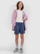 Dziewczęca bluza dresowa rozpinana z kapturem 4F 4FJWSS25TSWSF1482 - różowa