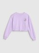 mini: Dziewczęca bluza dresowa bez kaptura nierozpinana 4F 4FJWSS25TSWSF1504 - fioletowa (5)