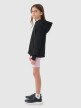 mini: Dziewczęca bluza dresowa rozpinana z kapturem 4F 4FJWSS25TSWSF1706 - czarna (3)