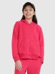  4F JUNIOR Dziewczęca bluza dresowa rozpinana z kapturem 4F 4FJWSS25TSWSF1706  różowa Różowy