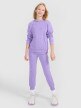 Dziewczęca bluza dresowa nierozpinana z kapturem 4F 4FJWSS25TSWSF1707 - fioletowa