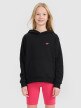 4F JUNIOR Dziewczęca bluza dresowa nierozpinana z kapturem 4F 4FJWSS25TSWSF1707  czarna Czarny