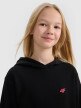 mini: Dziewczęca bluza dresowa nierozpinana z kapturem 4F 4FJWSS25TSWSF1707 - czarna (2)