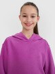 mini: Dziewczęca bluza dresowa nierozpinana z kapturem 4F 4FJWSS25TSWSF1707 - fioletowa (2)