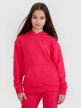 4F JUNIOR Dziewczęca bluza dresowa nierozpinana z kapturem 4F 4FJWSS25TSWSF1707  różowa Różowy