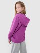 Dziewczęca bluza dresowa z kapturem rozpinana 4F 4FJWSS25TSWSF1853 - fioletowa