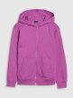 Dziewczęca bluza dresowa z kapturem rozpinana 4F 4FJWSS25TSWSF1853 - fioletowa