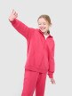 4F JUNIOR Dziewczęca bluza dresowa z kapturem rozpinana 4F 4FJWSS25TSWSF1853  różowa Różowy