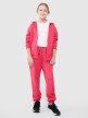 Dziewczęca bluza dresowa z kapturem rozpinana 4F 4FJWSS25TSWSF1853 - różowa