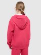 Dziewczęca bluza dresowa z kapturem rozpinana 4F 4FJWSS25TSWSF1853 - różowa
