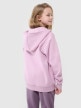 Dziewczęca bluza dresowa z kapturem rozpinana 4F 4FJWSS25TSWSF1853 - różowa