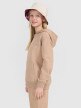 Dziewczęca bluza dresowa nierozpinana bez kaptura 4F 4FJWSS25TSWSF1854 - beżowa