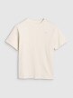 Dziewczęcy t-shirt oversize 4F 4FJWSS25TTSHF1851 - beżowy