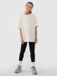 Dziewczęcy t-shirt oversize 4F 4FJWSS25TTSHF1851 - beżowy