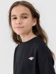 Dziewczęcy t-shirt oversize 4F 4FJWSS25TTSHF1851 - czarny
