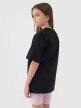 Dziewczęcy t-shirt oversize 4F 4FJWSS25TTSHF1851 - czarny