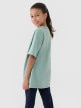 Dziewczęcy t-shirt oversize 4F 4FJWSS25TTSHF1851 - turkusowy