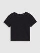 Dziewczęcy top basic t-shirt 4F 4FJWSS25TTSHF1852 - czarny