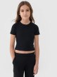 4F JUNIOR Dziewczęcy top basic tshirt 4F 4FJWSS25TTSHF1852  czarny Czarny