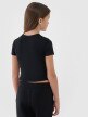 Dziewczęcy top basic t-shirt 4F 4FJWSS25TTSHF1852 - czarny