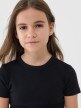 Dziewczęcy top basic t-shirt 4F 4FJWSS25TTSHF1852 - czarny