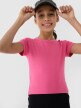 Dziewczęcy top basic t-shirt 4F 4FJWSS25TTSHF1852 - różowy