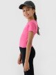 Dziewczęcy top basic t-shirt 4F 4FJWSS25TTSHF1852 - różowy