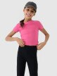 Dziewczęcy top basic t-shirt 4F 4FJWSS25TTSHF1852 - różowy