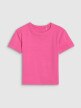 Dziewczęcy top basic t-shirt 4F 4FJWSS25TTSHF1852 - różowy